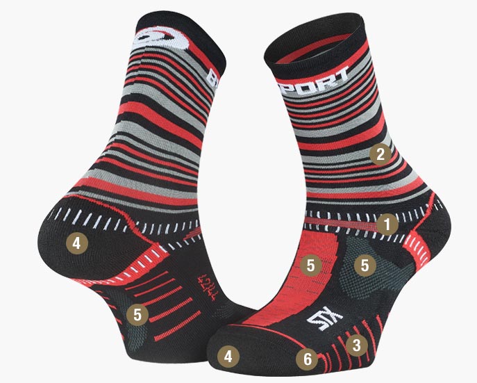 Socks STX EVO Tennis black/red